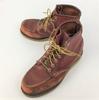 Vintage USA Red Wing Irish Setter 7 Hole Leather Work Boots Square Dog Tag Size 7 25.0cm Brown Moc Toe
