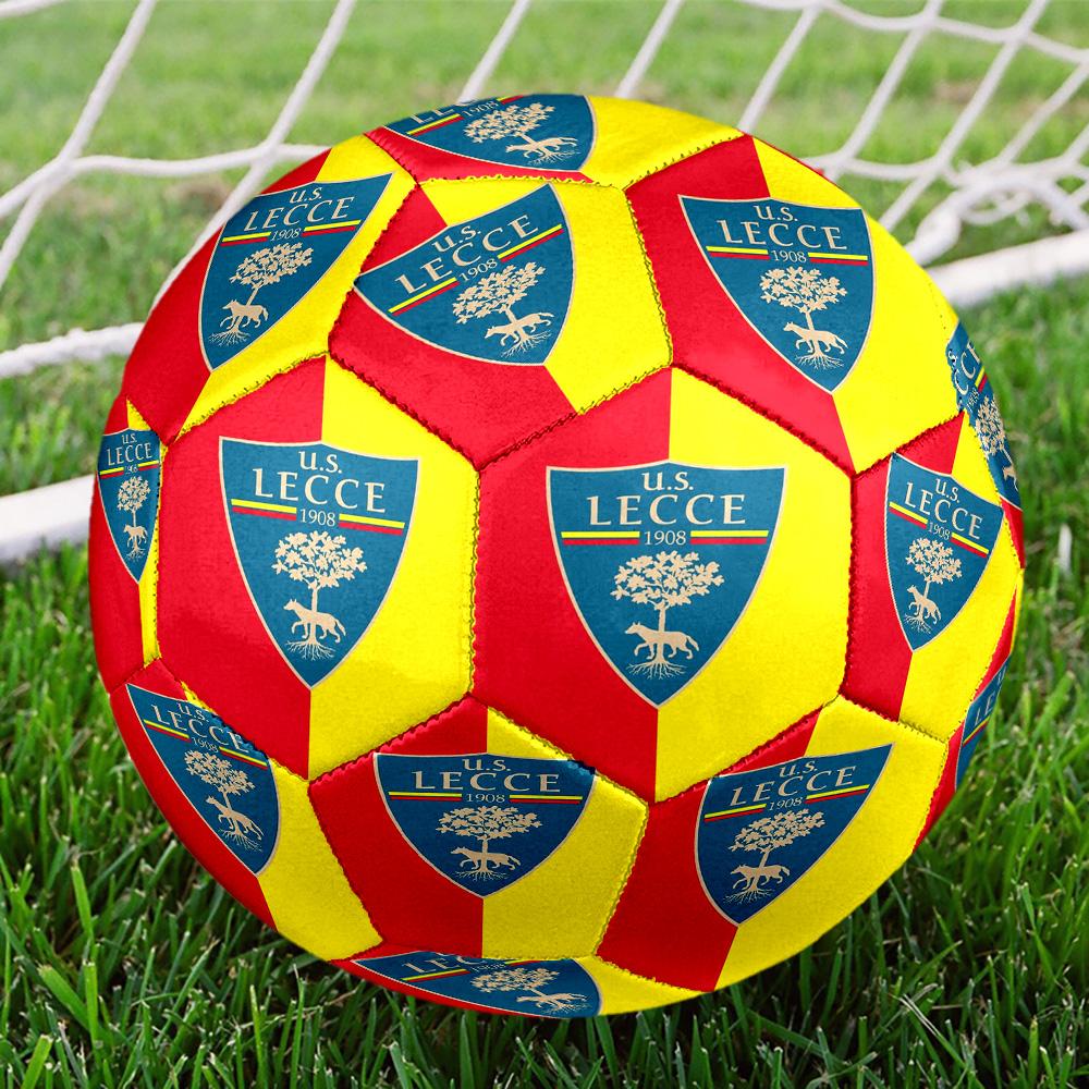 Unione Sportiva Lecce Pallone da Calcetto Indoor Taglia 5 Colorato Per Tutte le Età Cucito a Macchina PVC Pronto per la Competizione Resistente Alto Rimbalzo