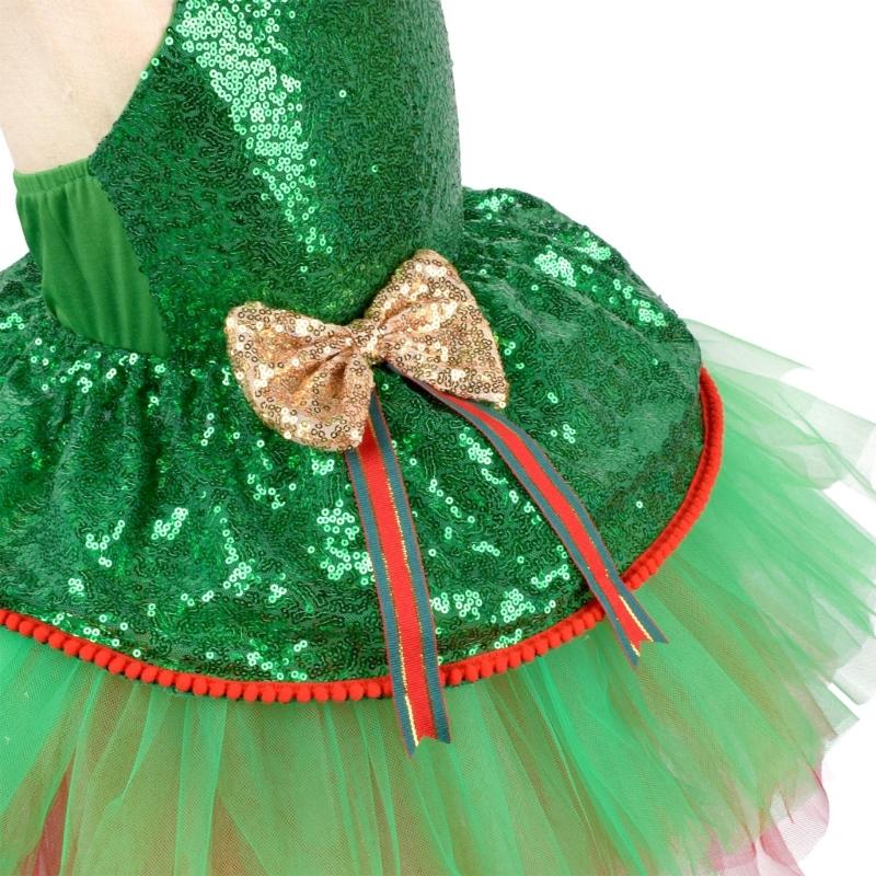 Girl Christmas Dress up Costume with Sequins Dress and Headband Christmas Princess Outfit for Girl Halloween Christmas