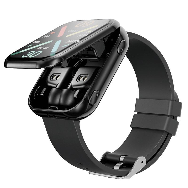 New T1 Smartwatch TWS Bluetooth Headset 2-in-1 Bluetooth Call Sports Bracelet Heart Rate Measurement Waterproof