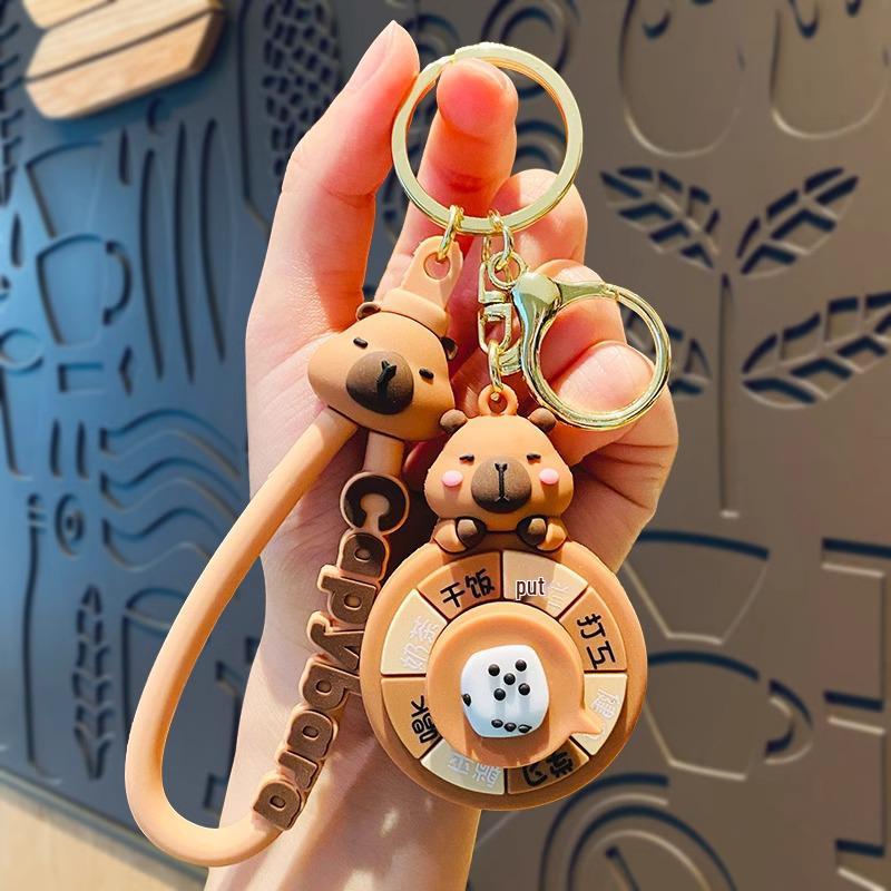 Capybara Cartoon Spinner Keychain - Cute Bag Charm Small Gift