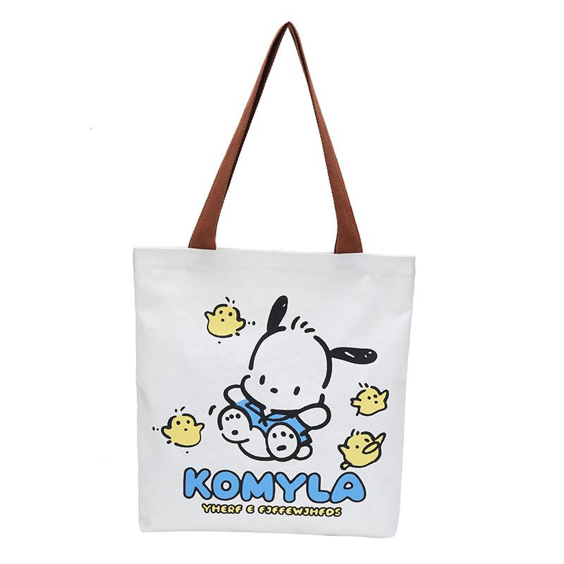Canvas Bag Women's High-value Niche Cartoon Shoulder Bag Going Out Large-capacity Book Bag