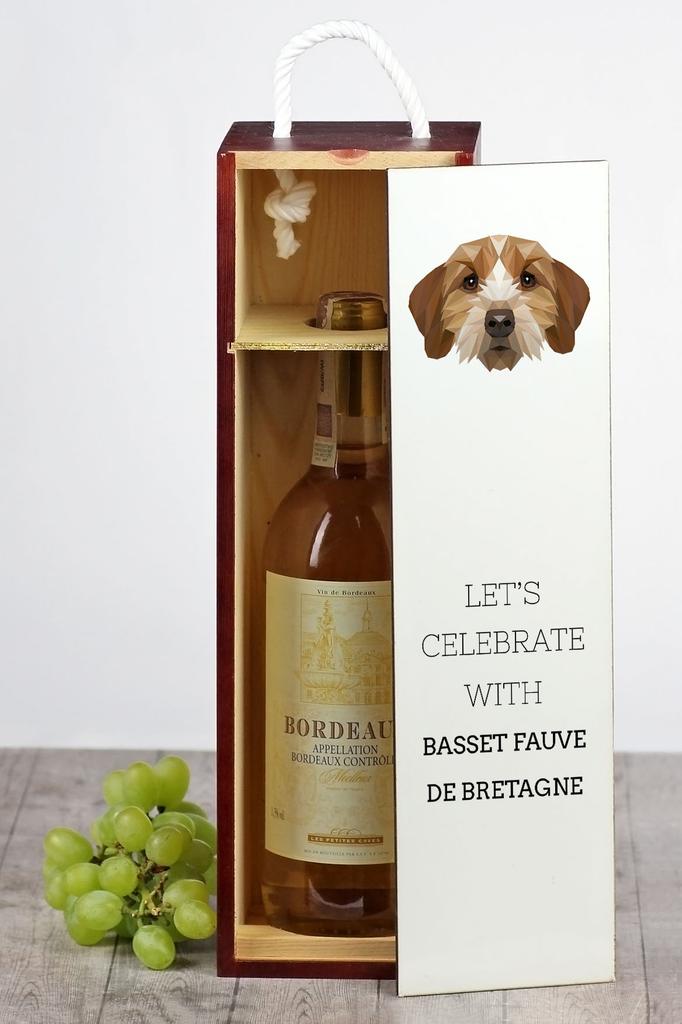 Brittany Basset, Basset Fauve De Bretagne - Geometric Box With Photo And Inscription For Wine Brand Art-Dog