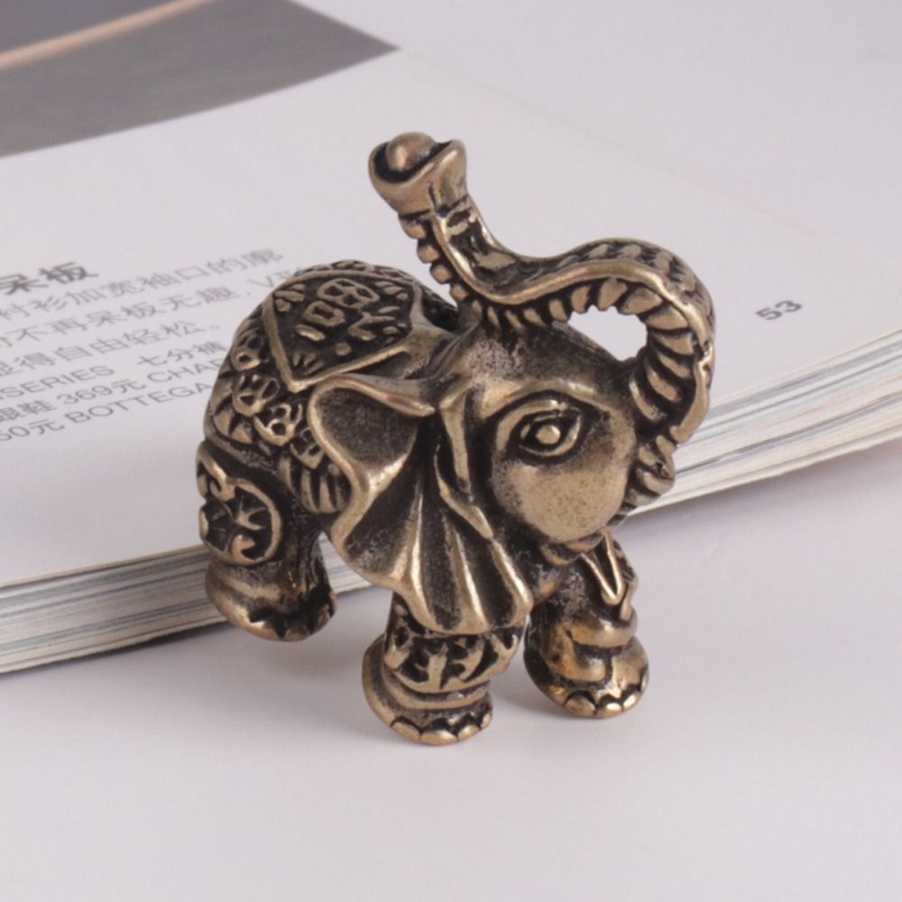 Fu Character Zinc Zinc Alloy Elephant Wealth Texts Elephant Miniatures Lucky   Desktop