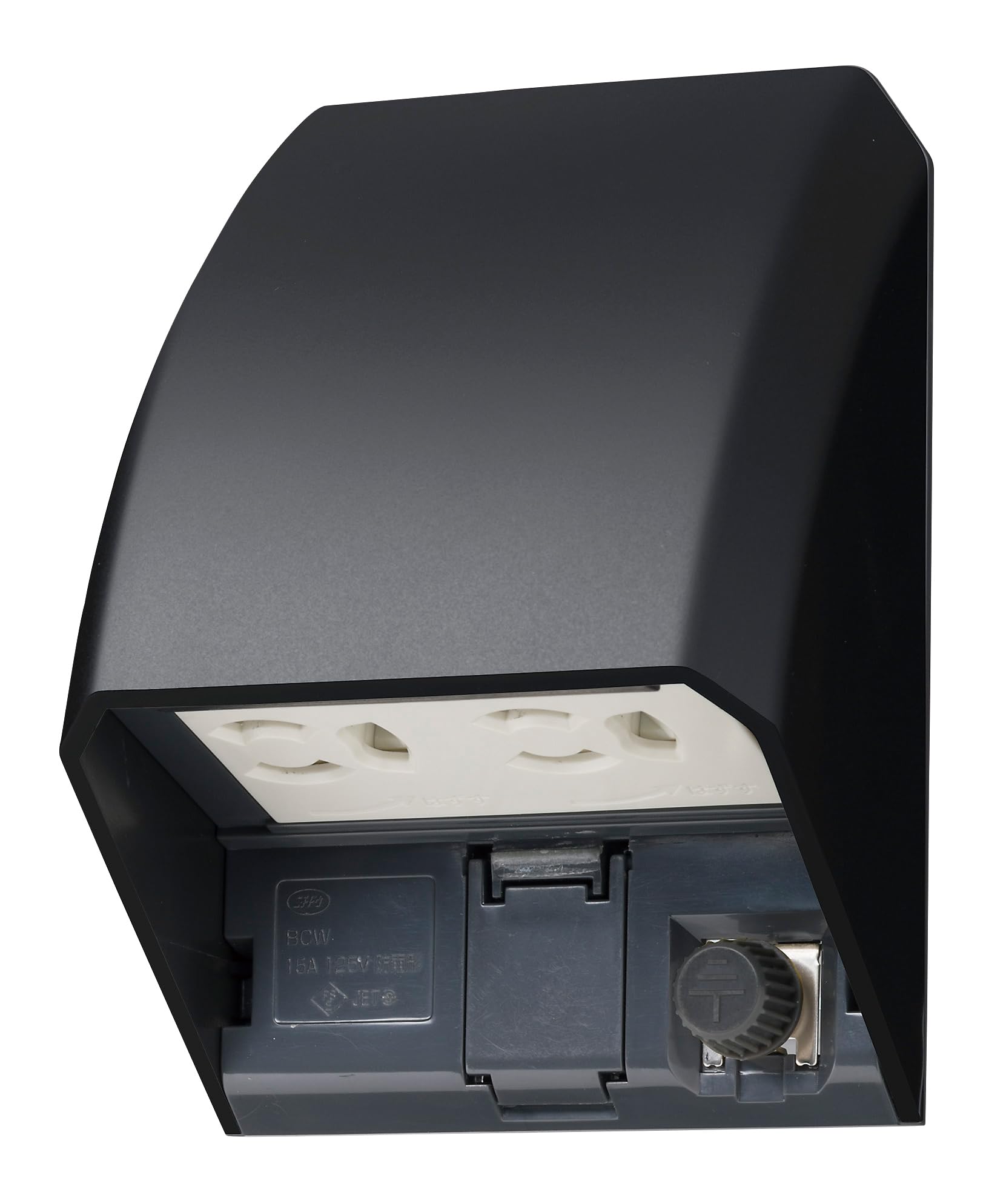 

Nichido Denko Заземлена водонепроникна розетка, 2 розетки, Сучасний чорний, BCW-MB