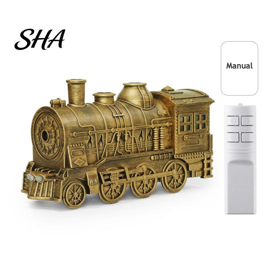 Dual Mode Mist Diffuser for Yoga Vintage Steam Train Aroma Diffuser, 300ml Ultrasonic Cool Humidifier with Decorative Air Christmas Gift LED
