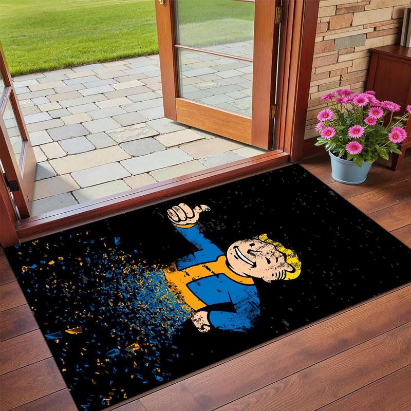 Crystal Velvet Rug Soft Non Slip Indoor Floor Mat Home DecorFallout Vault Boy