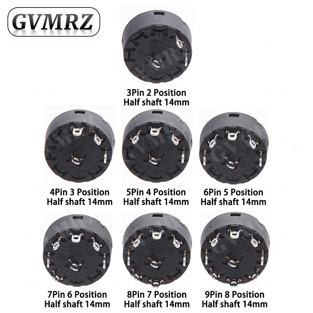 Knob Switch 6A 2/3/5/6/7/8 Position Rotary Switch 3/4/6/7/8/9Pin Electric Oven Power Switch Heater Temperature Control Switch