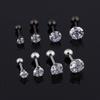 Titanium Steel Zircon Ear Studs Korean Girls Men's Diamond Earrings Fashion Ear Bone Studs