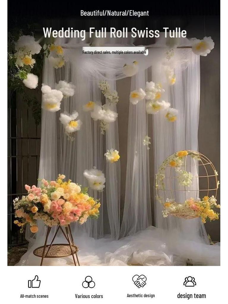 Wedding Atmosphere Swiss Yarn Décor: Engagement, Banquet & Staircase Drapes and Chair Decorations
