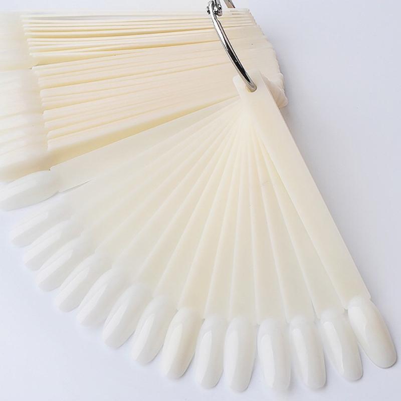 Nail Art Swatches Stick Polish Board Display Practice Sticks Fan-shaped Nail Tip