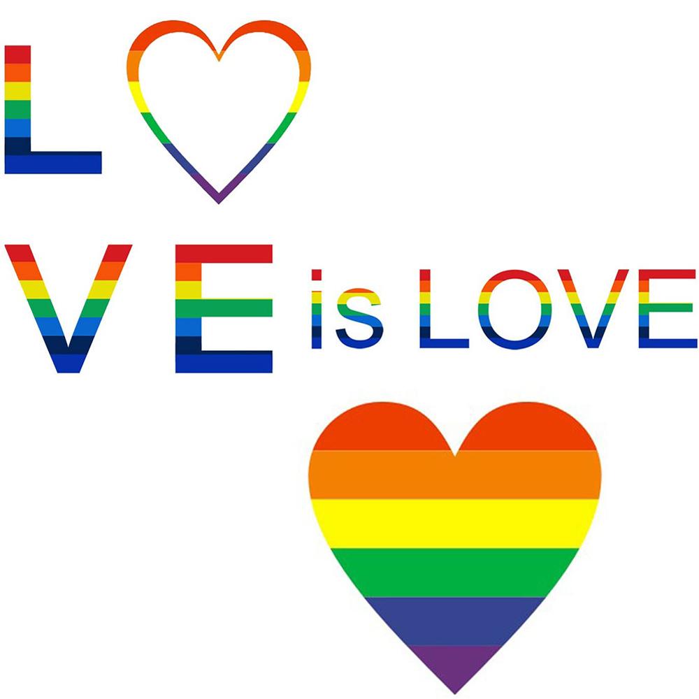 50-500 Piece Gay Pride Stickers Love Pride Rainbow Stickers Love Heart Baking Sticker 1Inch Love Rainbow Heart Shaped Tape