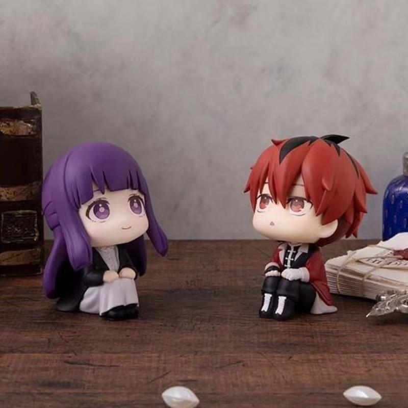 New 11Cm Anime Sousou No Frieren Frieren Action Figure Look Up Doll Cute Model Sitting Posture Collection Figures Birthday Gifts