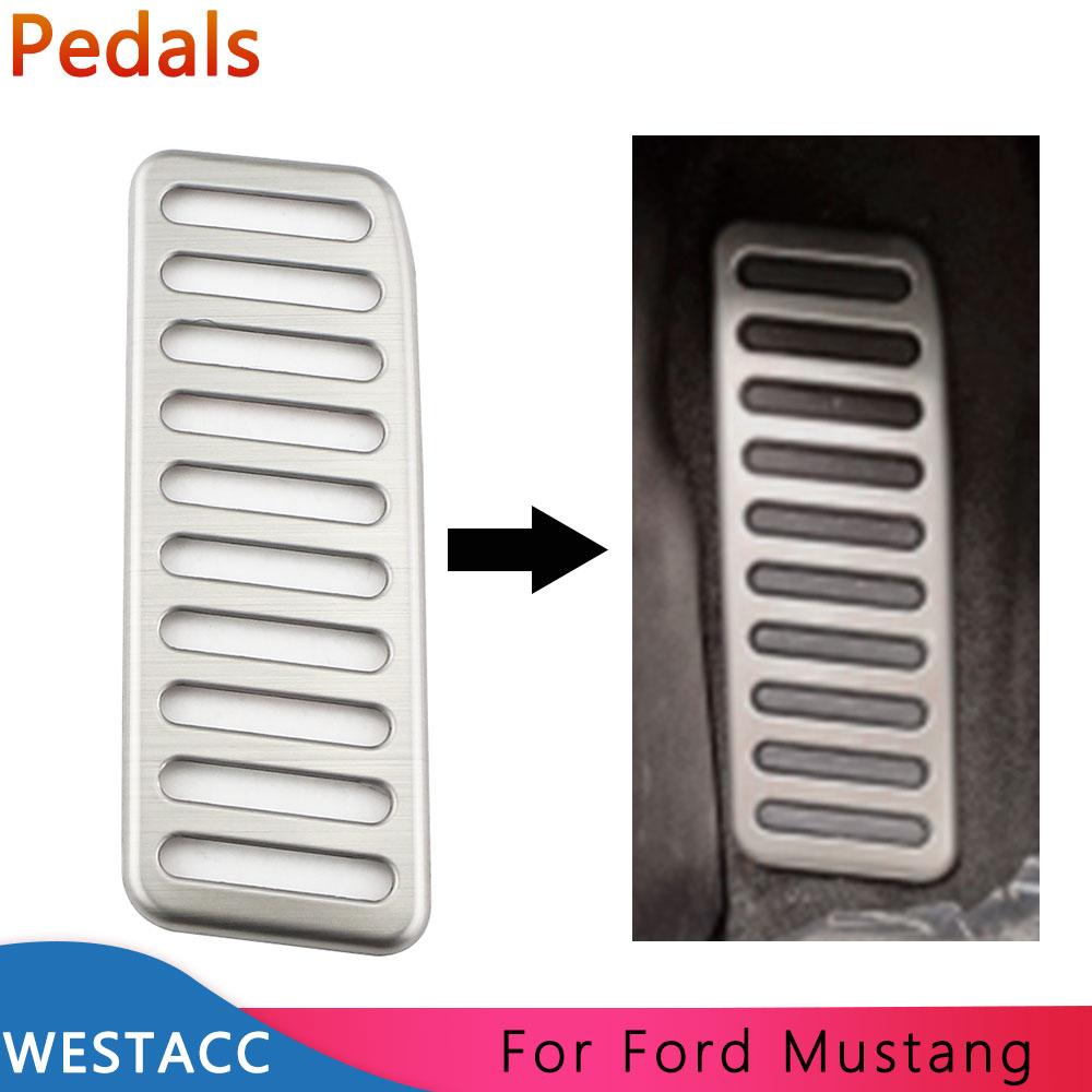 Edelstahl Auto Dead Pedal Fußstütze Pedal Abdeckung Fußstütze Pedale für Ford Mustang 2015 2016 2017
