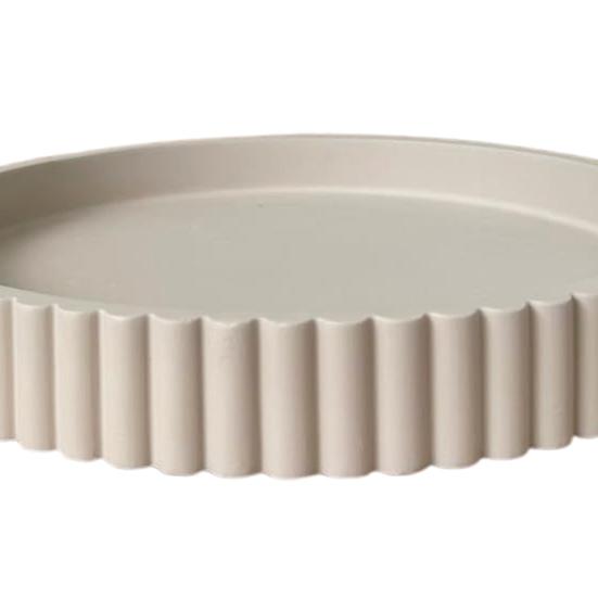 Round Decorative Tray Resin 11'' Diameter Solid Color Tray Minimalist Tabletop