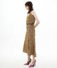 Bikwaieos Flared Satin Slit Skirt Leopard_Brown Black
