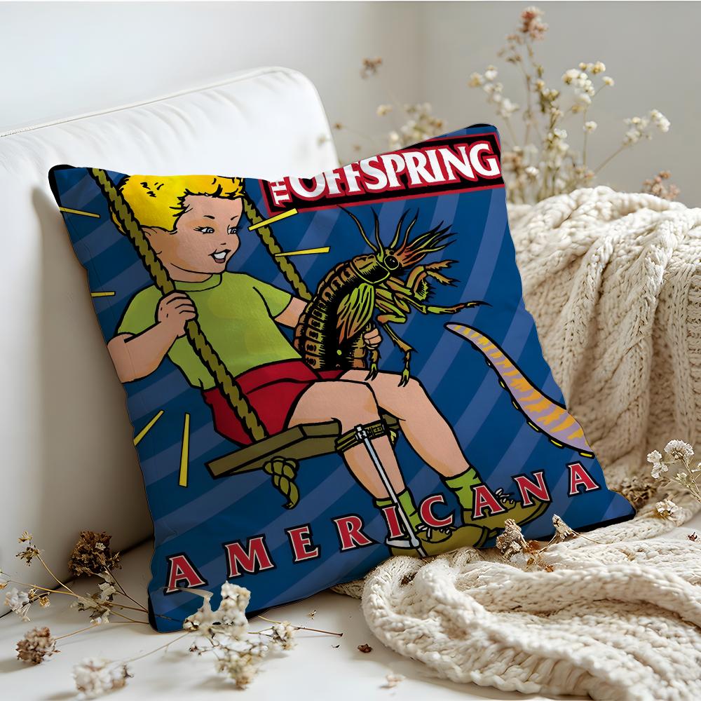 Cushion Cover  Linen  SkinFriendly Soft Decorative Case for Sofa Home Decor The Offspring Band Pillow Cover