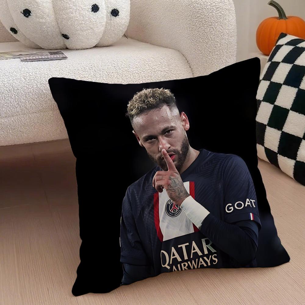 Brazilian Handsome Athlete NNeymar Jr Cushion Cover Throw Pillow Cover Hidden Button Durable Polyester Chair Cushion