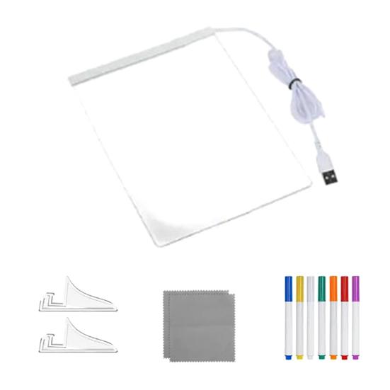 

Светодиодная доска для рисования с 7 ручками, многоразовая блокнот для заметок, акриловая, настенная или настольная A