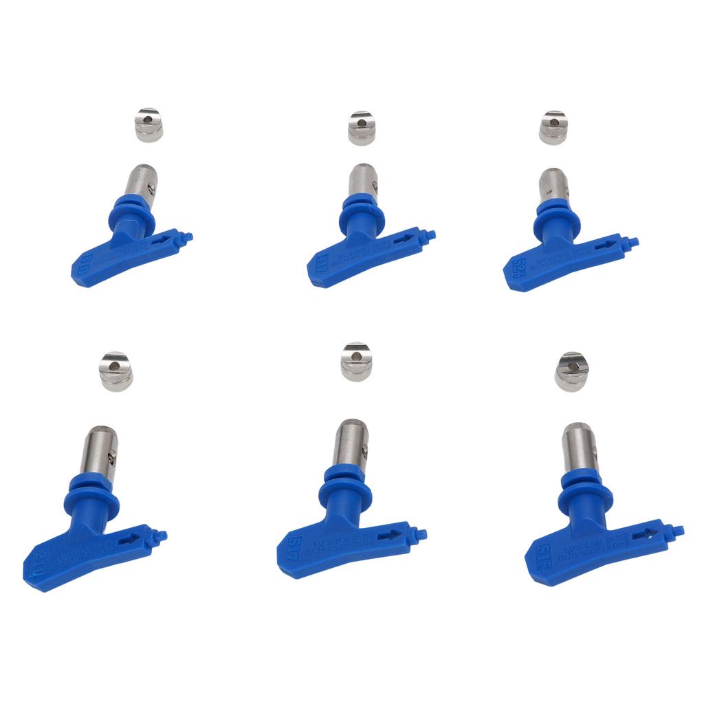 6 Stück Airless Spritzdüsen Set Blau 211 315 417 515 517 523 Airless Farbspritzdüsen für Zuhause