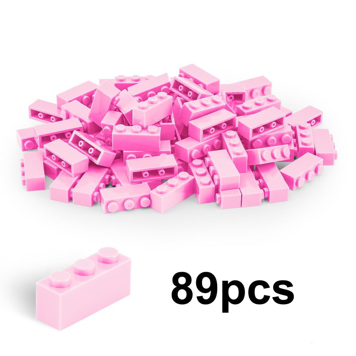 100g1x3hoher SteinBausteine Dicke FigurenSteine Punkte Pädagogisch Kreativ GrößeKompatibel Mit Spielzeug fürKinder 100g1x3 high brick rosa