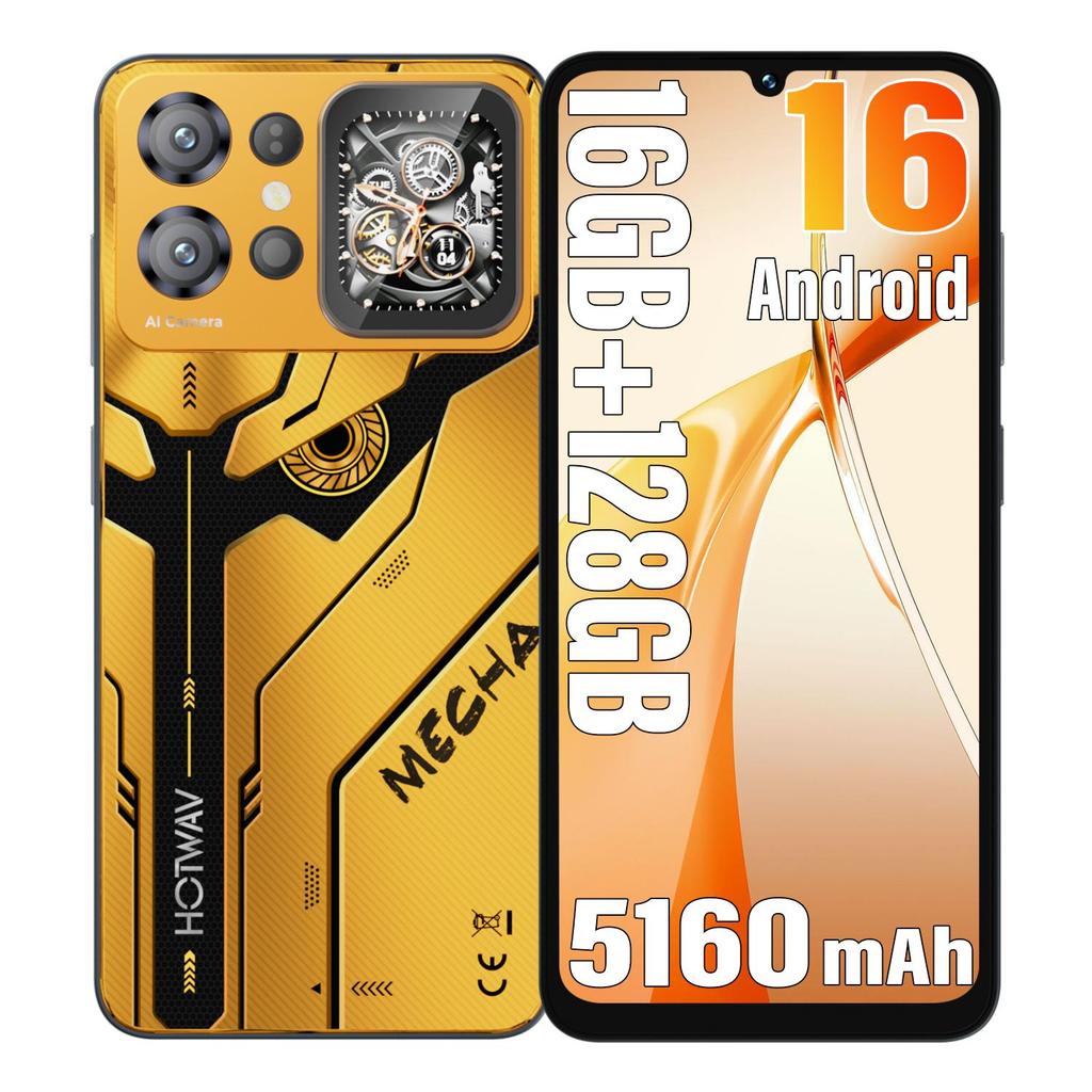 HOTWAV X100 Mecha 4G Smartphone, 6.75"FHD+, 16GB +128GB, Android 16,Slim and Lightweight body,Secondary screen,Dual SIM,Face/Fingerprint Unlock