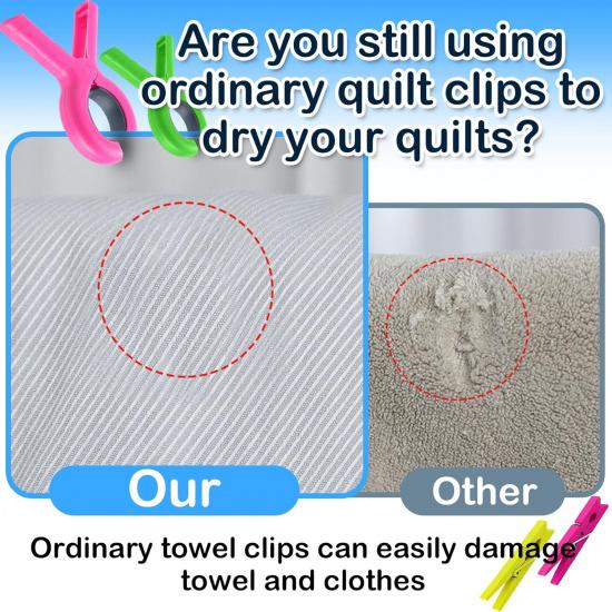 8PCS Large Beach Towel Clips for Beach Chairs, 3.7 Inch Windproof Towel Chair Clips for Beach/Pool/Cruise Chairs, Clothes P Heavy Duty 4 Colors