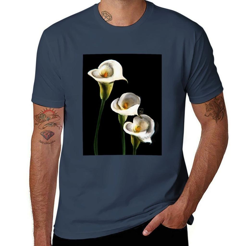 calla lilies TShirt Work Outdoor Short Sleeve Tee