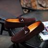 Spring/Summer Korean Edition Large Size Bean Shoes, Casual Leather Shoes, Genuine Leather, Handsewn Lazy Man's Footwear, Men's Shoes