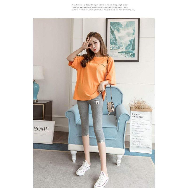 Maternity leggings summer thin seven-point pants loose large size pregnancy support shorts nine-point pants summer small women