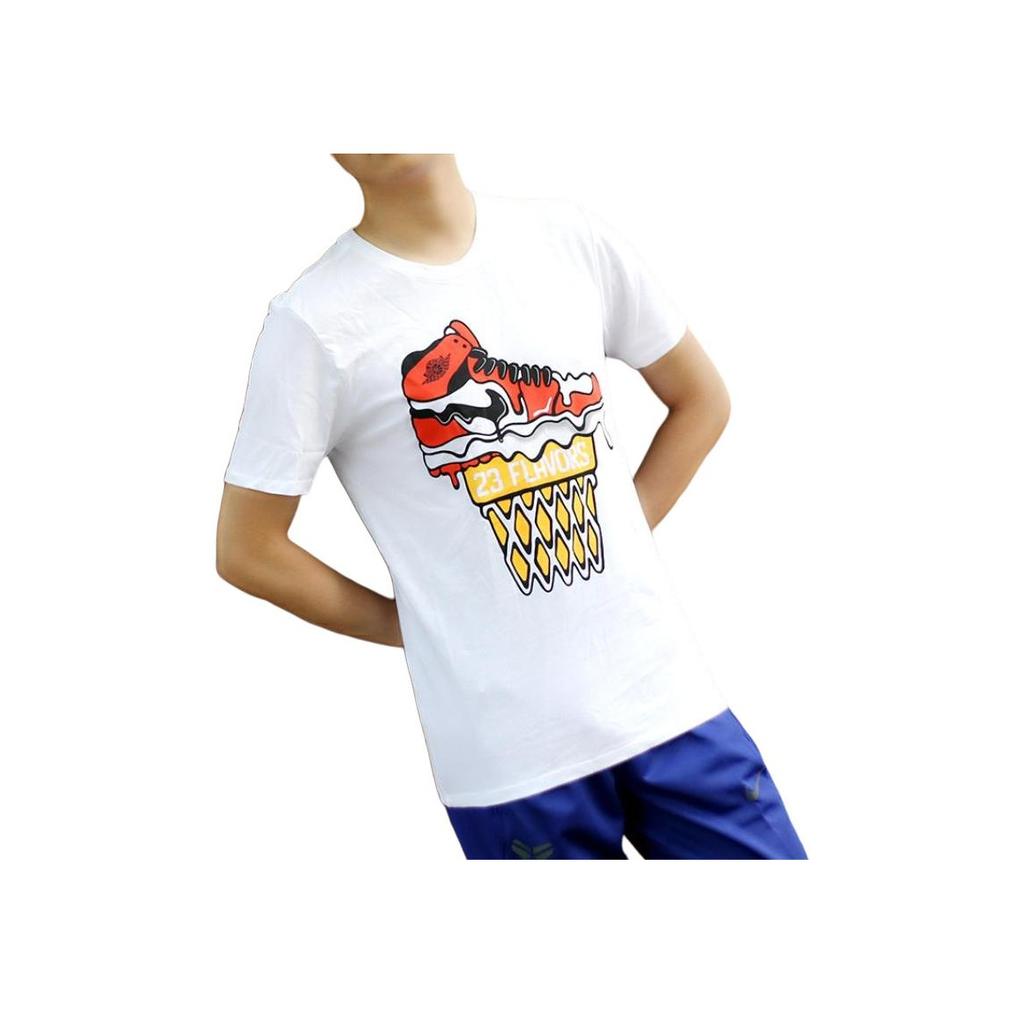 Air Jordan Cartoon Print Sports Crew Neck Short Sleeve T-Shirt Men Tops White 789645-100