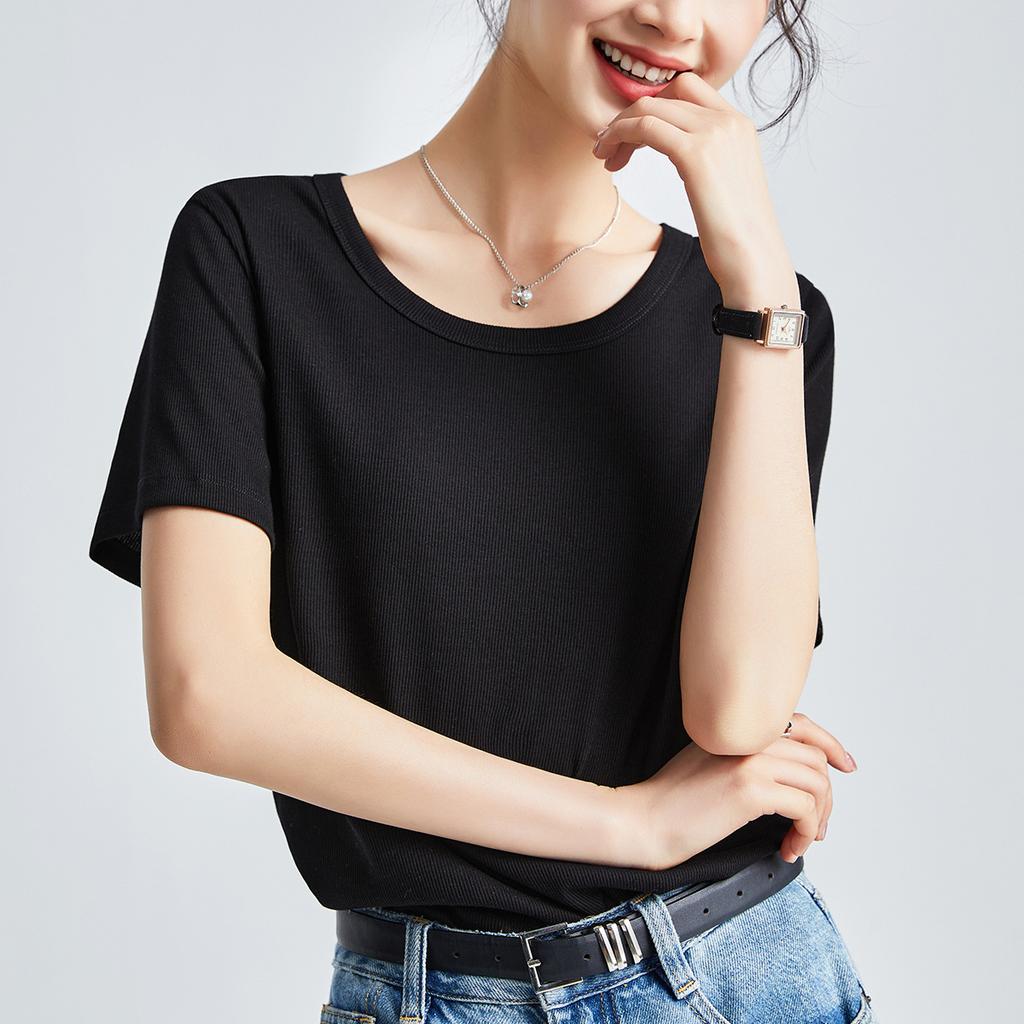 Summer New Shoulder Women's Modal Cotton Top Temperament Snowflake Short-sleeved T-shirt