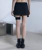 Bunteu Buckle Belt Cargo Mini Skirt (Black)