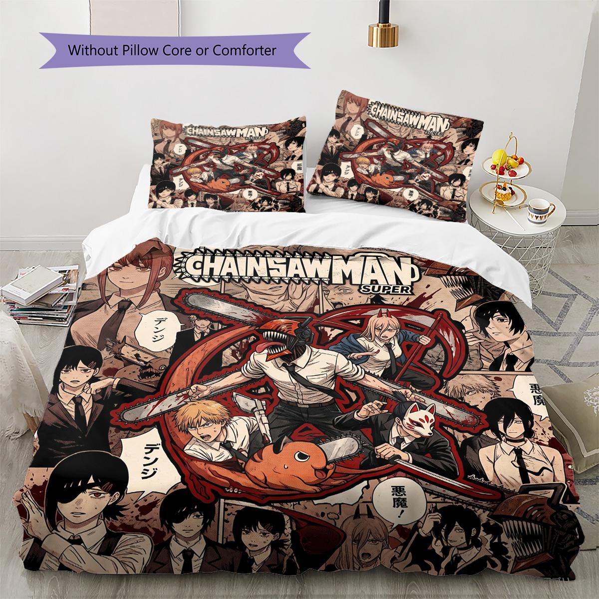 

Chainsaw Man Pattern Bedding Quilt Set Quilt Cover Pillowcase Home Decoration Birthday Gift (1 * duvet cover + 2 * pillowcase, without core) 135x200cm