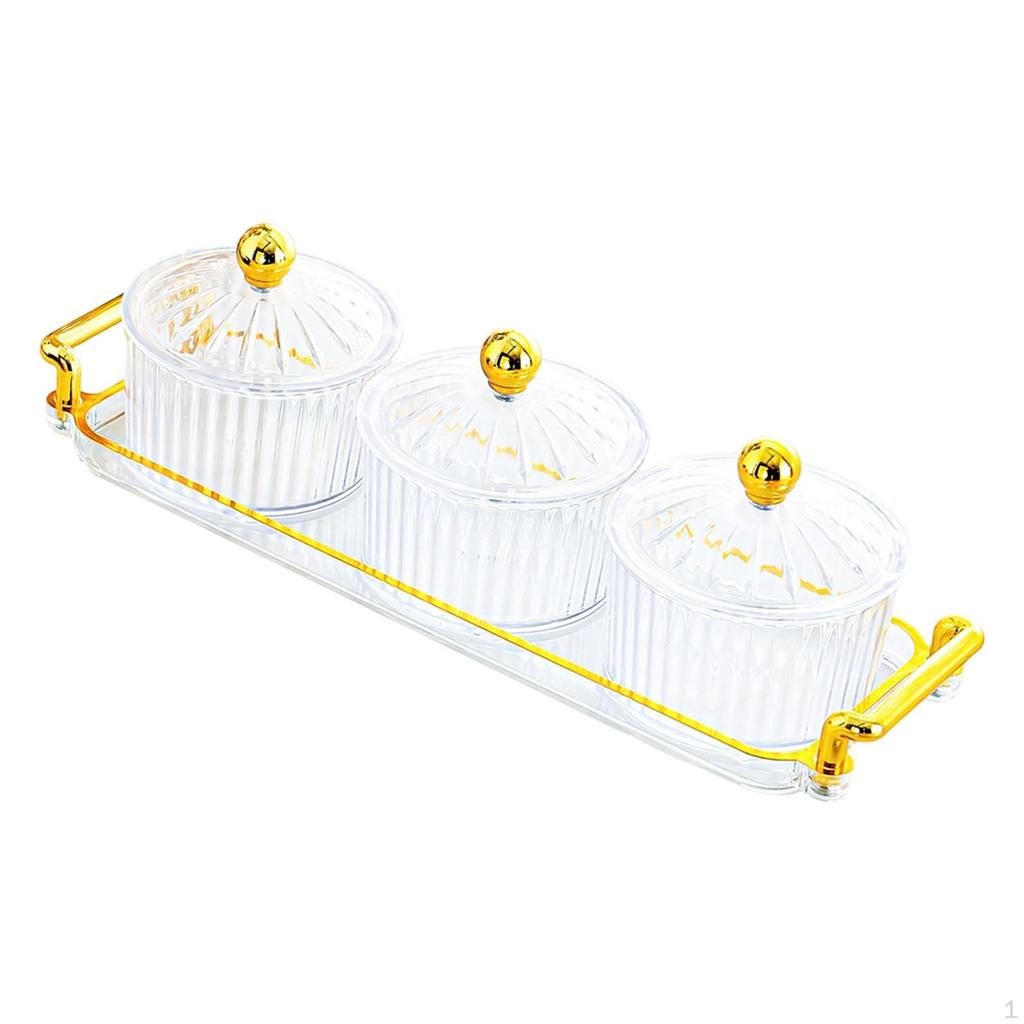 Dried Fruit Snack Serving Tray Dish with Lid Snacks Divided Kitchen Storage Jar