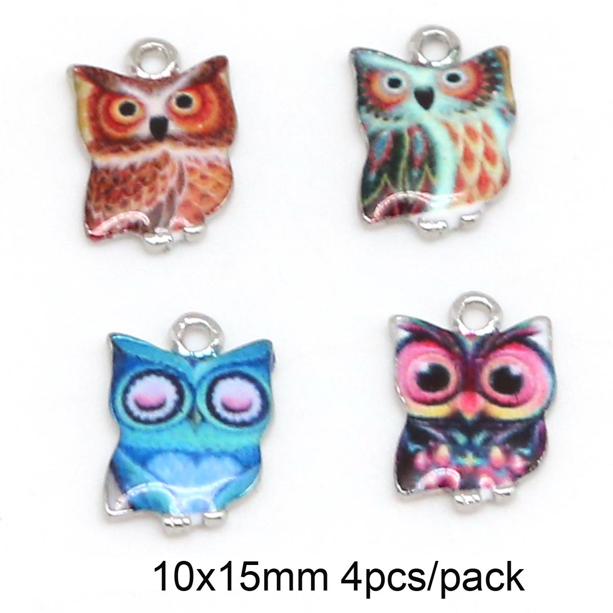 

Металлический сплав, эмаль, кошка, сова, подвеска-подвеска для DIY ювелирных изделий, браслет, аксессуары 03