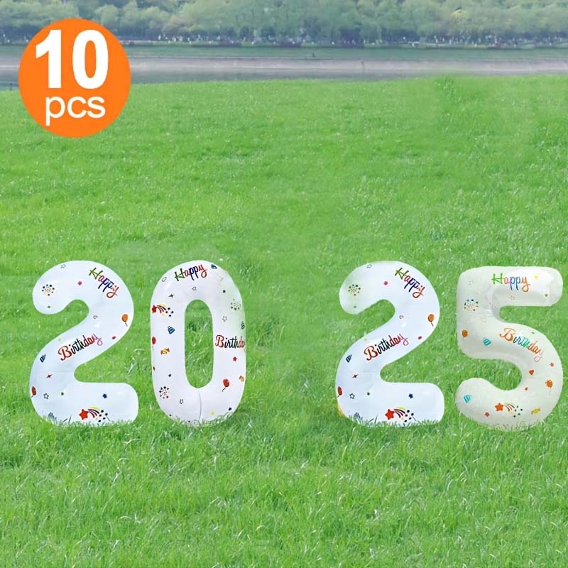 10 Birthday Number Balloons, 32 Inches High, Firmly Pressed Edges, Suitable for Party Decoration, Making Every Year Exciting