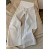 Spring 2025 Plus Size Maternity White Jeans - Straight Leg, Wide Leg, Belly Support, Slimming Design