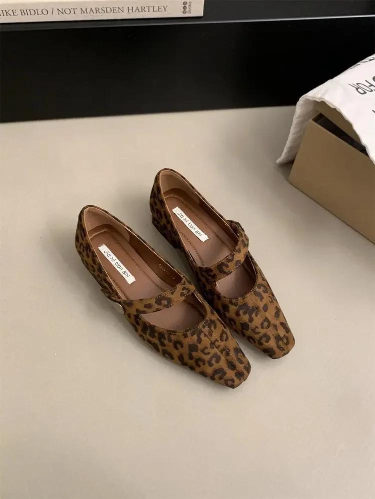 Fashion 2025 Spring Retro Women's High-Heeled Shoes Fashion Mid Heel Pointed Toe Party Shoes Women Chunky Mary Jane Shoes Zapatillas
