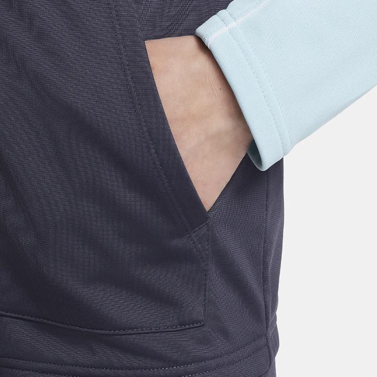 Nike Jaqueta Casual com Estampa de Logotipo de Letra Calças de Perna Reta Fato de Treino Fato Infantil Azul-Escuro DH9661-015