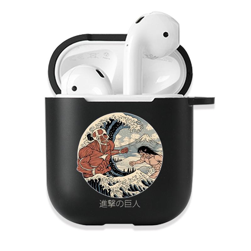 Soft Black Silicone Case for Apple Airpods Pro 3 2 1 The Great Wave of Kanagawa Bluetoooth Wireless Earphone Cases Airpod Cover
