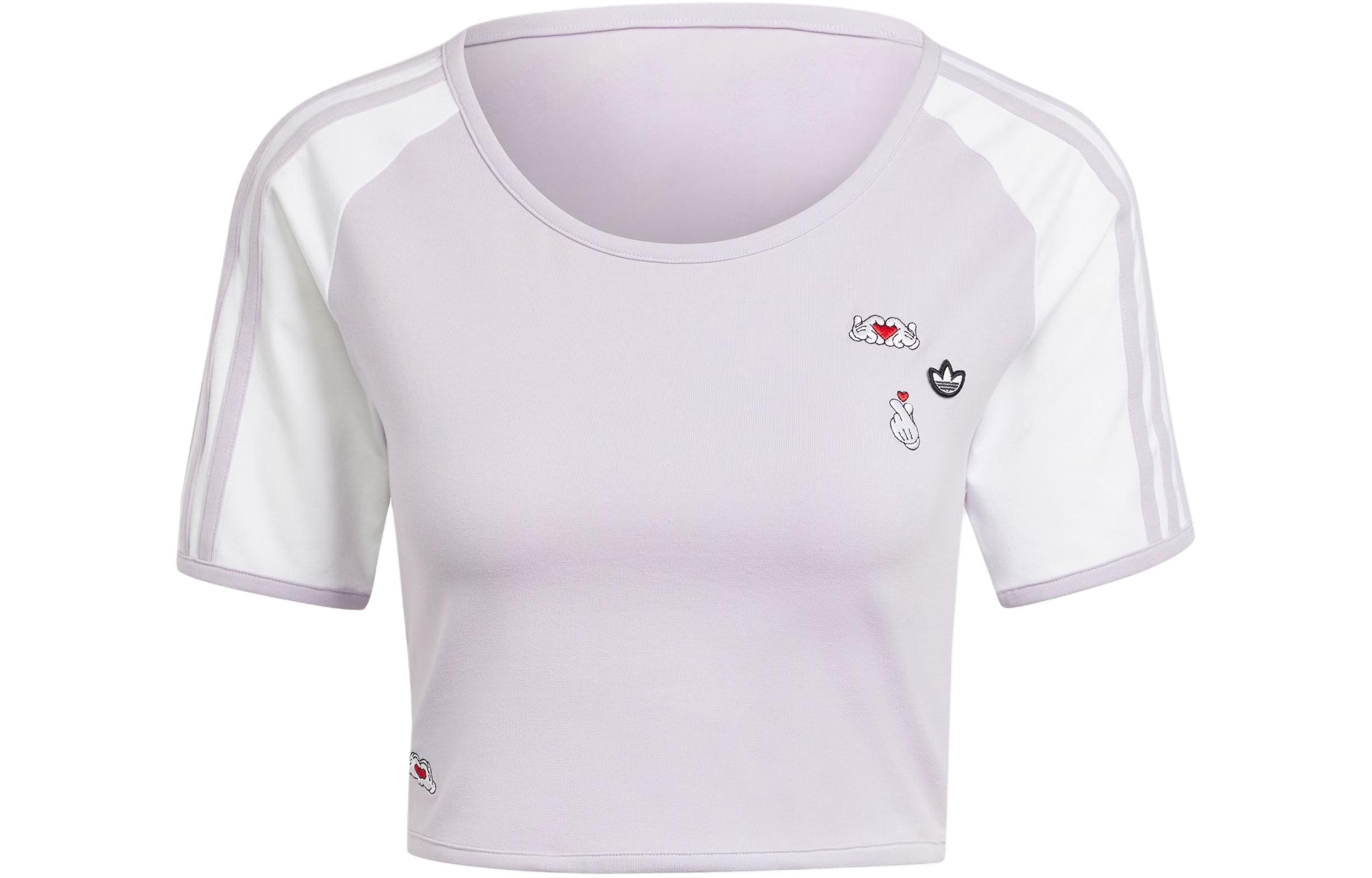 Adidas Originals x Mickey Mouse SS24 Raglan Sleeve T Shirt Women s Silver IY2269 XS