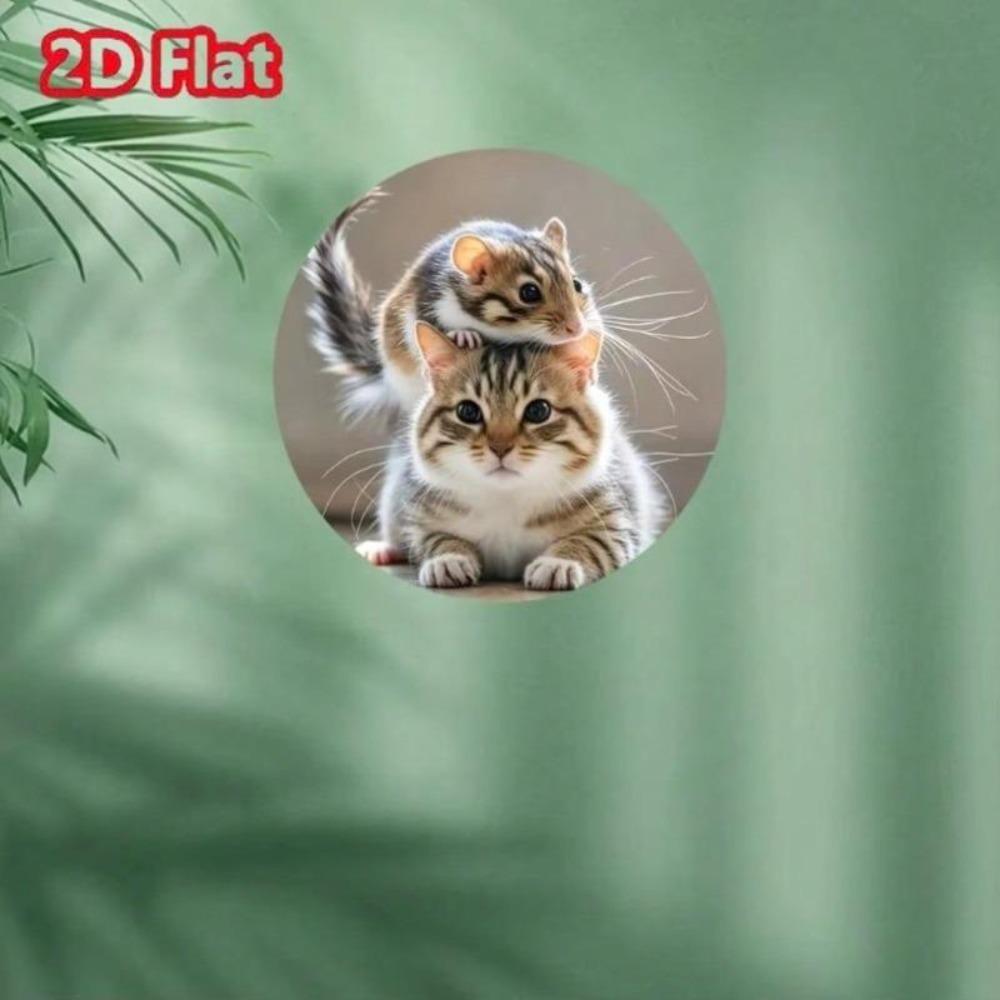 Metal Wall Art Cat and Mouse Decor Waterproof Precast for Home Cafe Game Room