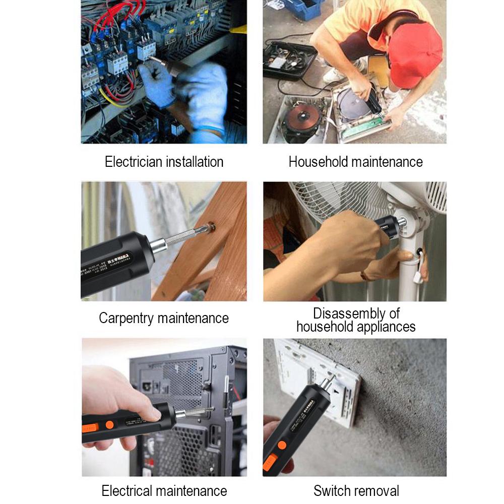 USB-Charging Electric Screwdriver Household Electric Screwdriver for Fastening Drilling and Screwdriving Tool Maintenance Tool