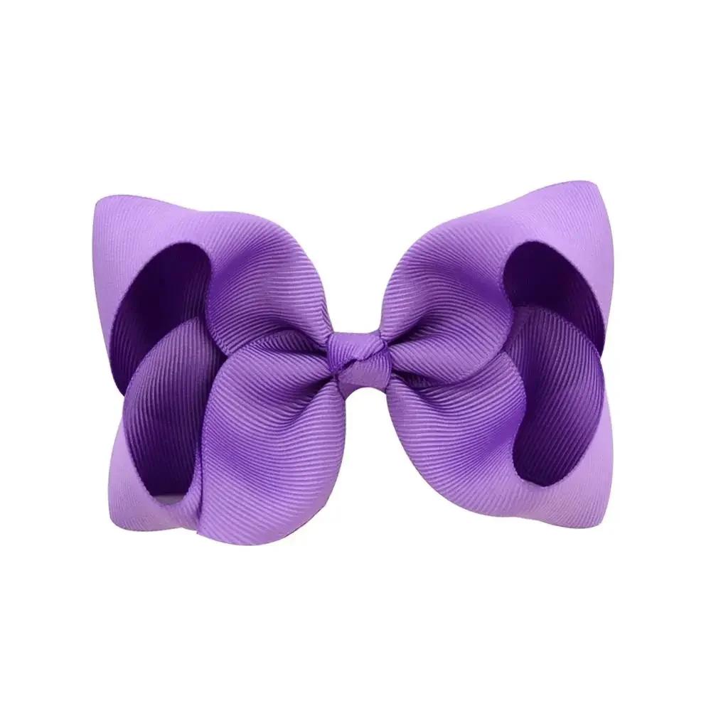3/4/6/8inch  Boutique Handmade Colorful Solid Ribbon Grosgrain Hair Bow with Clips for Kids Girls Hair Accessories