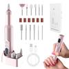 Electric Nail File & Polisher with Base Display - Pen-Style Manicure Grinding & Exfoliating Machine