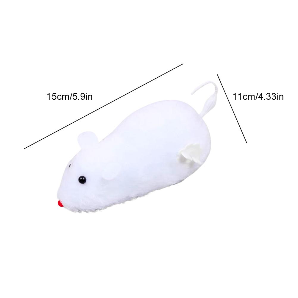 Topolino Peluche a Carica Giocattolo Ratto Mobile per Gatti Cani & Bambini Animale Realistico a Orologeria Giocattolo Scherzo Gioco Interattivo