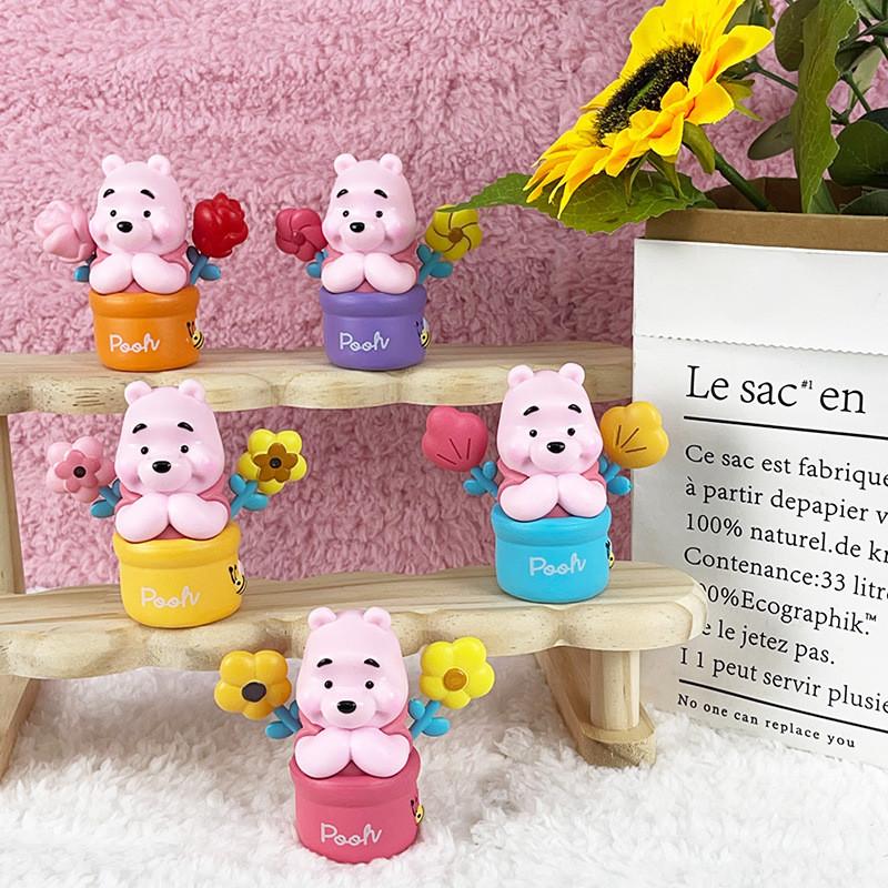 Adorable Winnie The Pooh Bear Creative Flower Pot Figurine Decorative Toy Model