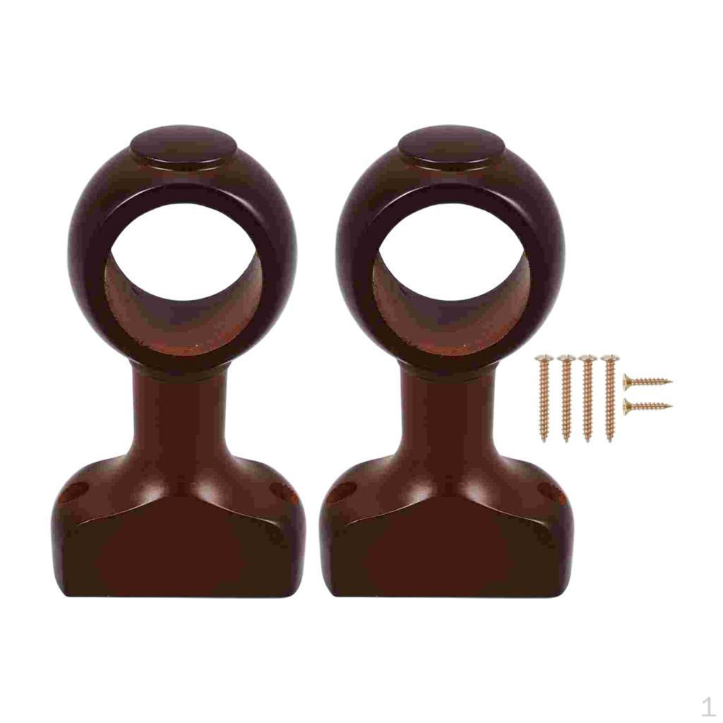 2 Pieces Curtain Rod Bracket Heavy Duty with Random Color Screw Accessory Wall Mount