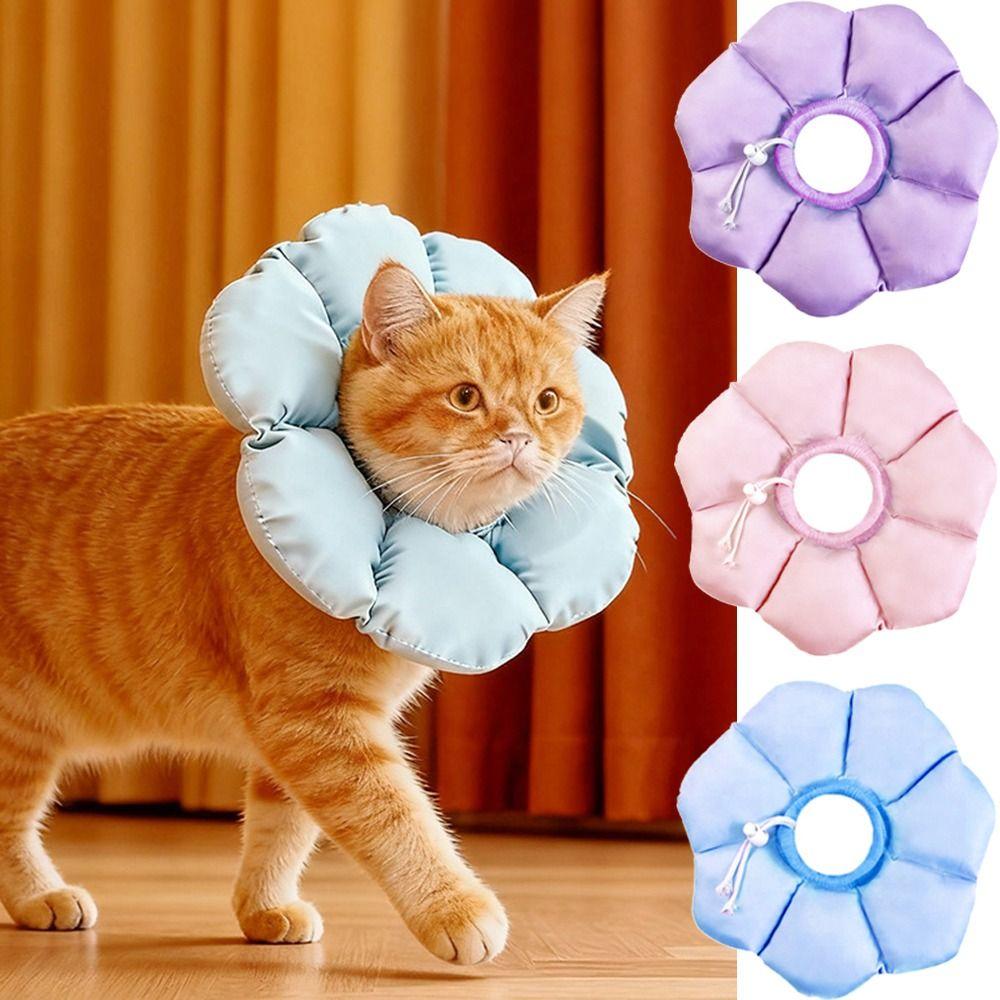 Waterproof Pet Neck Cone Adjustable Wound Recovery Sleeve Cat Neck Protective Circle Cat